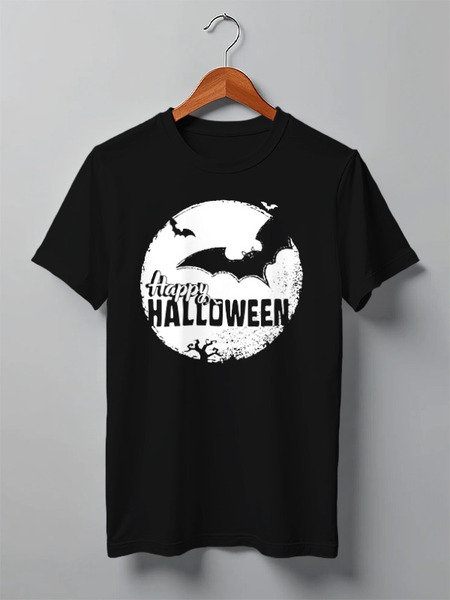 Заказать мужскую футболку в Москве. Футболка классическая Happy Halloween от corvintanja@yandex.ru - готовые дизайны и нанесение принтов.