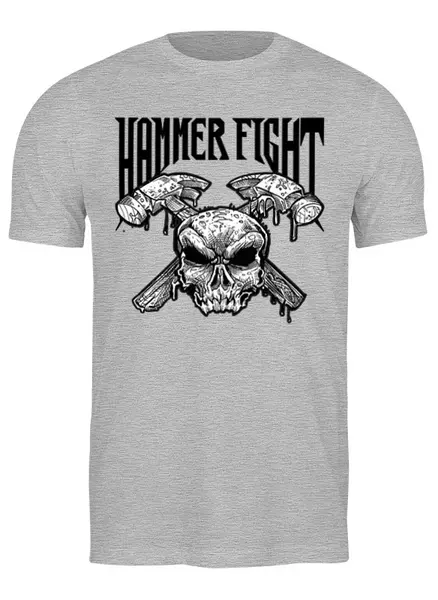 Заказать мужскую футболку в Москве. Футболка классическая Hammer Fight от Leichenwagen - готовые дизайны и нанесение принтов.