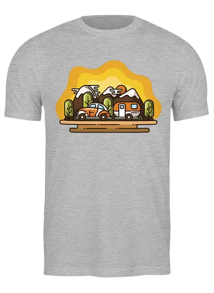Заказать мужскую футболку в Москве. Футболка классическая Mountains от oneredfoxstore@gmail.com - готовые дизайны и нанесение принтов.