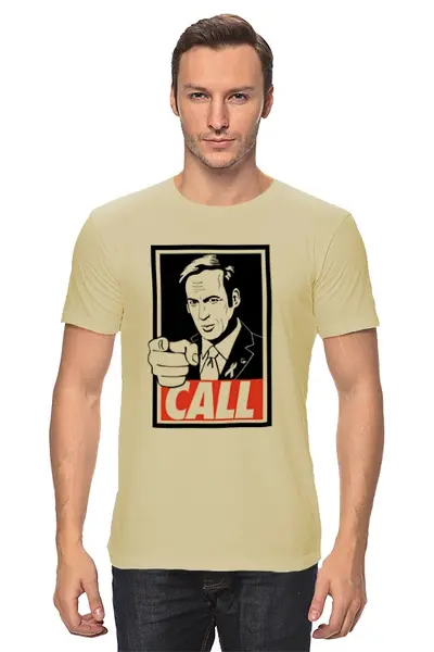 Заказать мужскую футболку в Москве. Футболка классическая Call Saul от skynatural - готовые дизайны и нанесение принтов.
