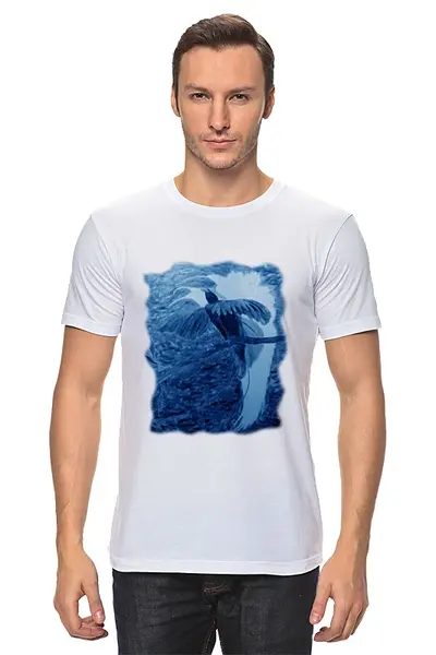 Заказать мужскую футболку в Москве. Футболка классическая Синяя птица от veatim@yandex.ru - готовые дизайны и нанесение принтов.