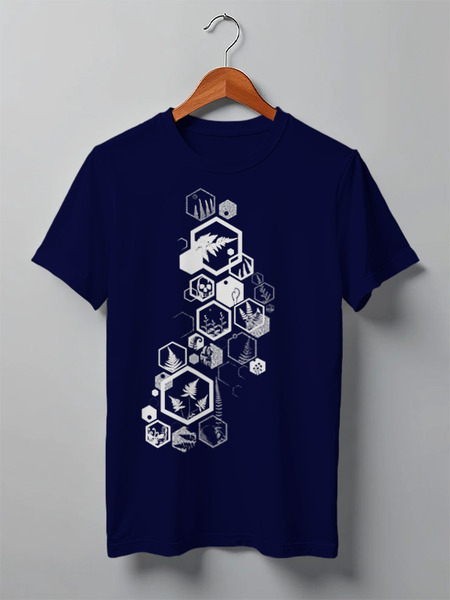 Заказать мужскую футболку в Москве. Футболка классическая Hexagon Fern Ink от oneredfoxstore@gmail.com - готовые дизайны и нанесение принтов.