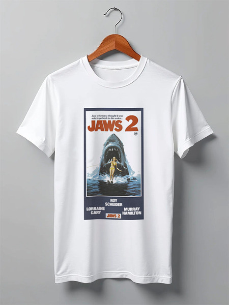 Заказать мужскую футболку в Москве. Футболка классическая Jaws / Челюсти от KinoArt - готовые дизайны и нанесение принтов.