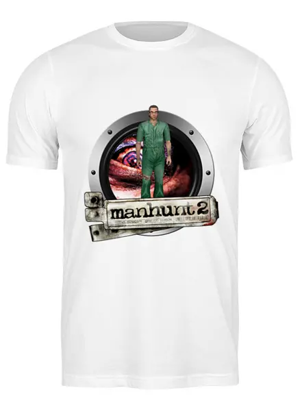Заказать мужскую футболку в Москве. Футболка классическая Manhunt от THE_NISE  - готовые дизайны и нанесение принтов.