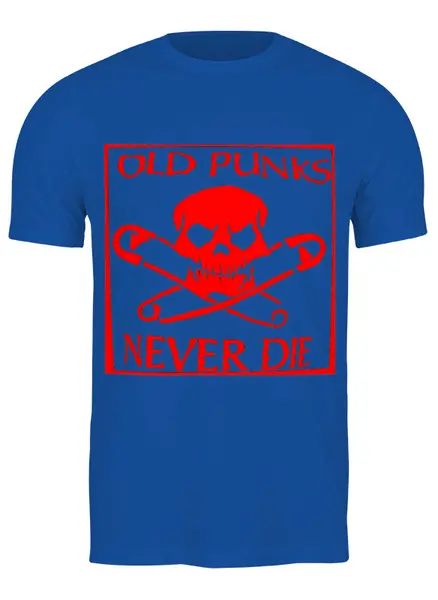 Заказать мужскую футболку в Москве. Футболка классическая Old Punks Never Die от Just kidding - готовые дизайны и нанесение принтов.