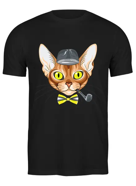 Заказать мужскую футболку в Москве. Футболка классическая Персидская кошка от Amerikanka - готовые дизайны и нанесение принтов.