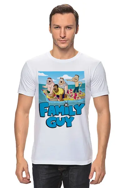 Заказать мужскую футболку в Москве. Футболка классическая Family Guy от Vladec11 - готовые дизайны и нанесение принтов.