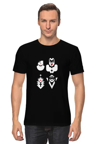 Заказать мужскую футболку в Москве. Футболка классическая KISS — Американская рок-группа от balden - готовые дизайны и нанесение принтов.