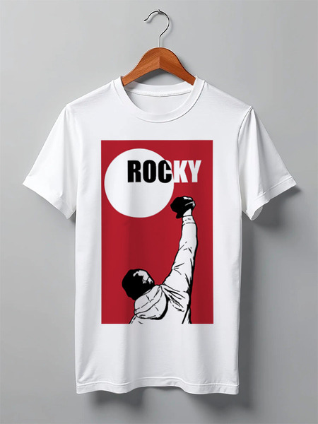Заказать мужскую футболку в Москве. Футболка классическая Rocky / Рокки от KinoArt - готовые дизайны и нанесение принтов.