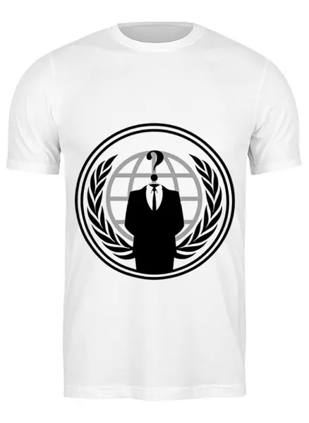 Заказать мужскую футболку в Москве. Футболка классическая Anonymous от badiy1 - готовые дизайны и нанесение принтов.