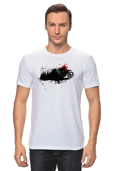 Заказать мужскую футболку в Москве. Футболка классическая Black Rider от oneredfoxstore@gmail.com - готовые дизайны и нанесение принтов.
