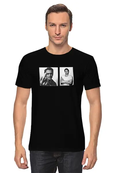 Заказать мужскую футболку в Москве. Футболка классическая James Franco t-shirt от Sebastian Eloquent - готовые дизайны и нанесение принтов.