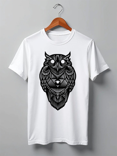 Заказать мужскую футболку в Москве. Футболка классическая Сова (Owl) от trugift - готовые дизайны и нанесение принтов.