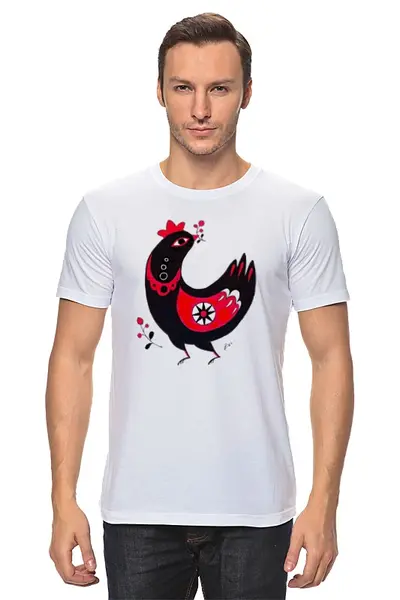 Заказать мужскую футболку в Москве. Футболка классическая Птица счастья от galkagalka - готовые дизайны и нанесение принтов.