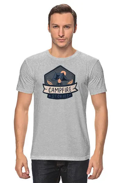 Заказать мужскую футболку в Москве. Футболка классическая Campfire Stories от oneredfoxstore@gmail.com - готовые дизайны и нанесение принтов.