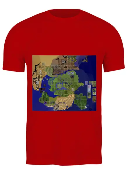 Заказать мужскую футболку в Москве. Футболка классическая Карта мира Ragnarok Online от posterman - готовые дизайны и нанесение принтов.