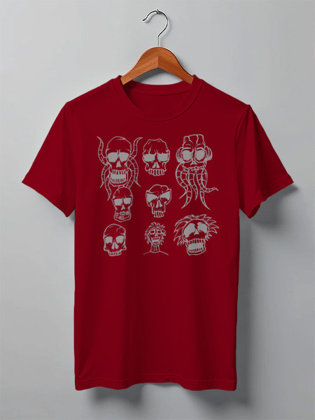 Заказать мужскую футболку в Москве. Футболка классическая Skulls от oneredfoxstore@gmail.com - готовые дизайны и нанесение принтов.
