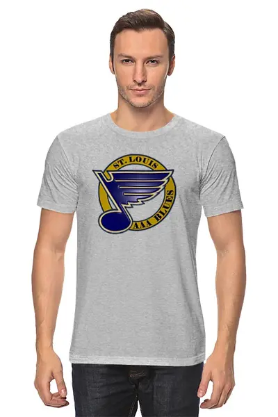 Заказать мужскую футболку в Москве. Футболка классическая St Louis Blues / NHL USA от KinoArt - готовые дизайны и нанесение принтов.