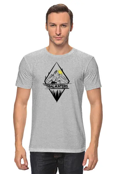 Заказать мужскую футболку в Москве. Футболка классическая Trailhunters от oneredfoxstore@gmail.com - готовые дизайны и нанесение принтов.