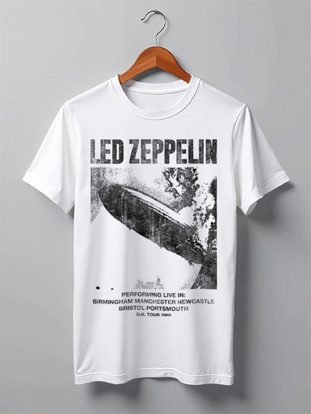 Заказать мужскую футболку в Москве. Футболка классическая Led Zeppelin от geekbox - готовые дизайны и нанесение принтов.