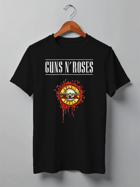 Заказать мужскую футболку в Москве. Футболка классическая Guns n' roses от Leichenwagen - готовые дизайны и нанесение принтов.