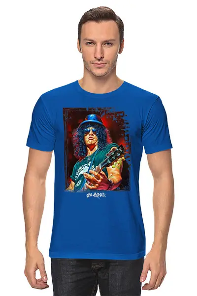 Заказать мужскую футболку в Москве. Футболка классическая SLASH (Guns'n'Roses) от balden - готовые дизайны и нанесение принтов.