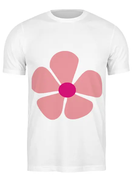 Заказать мужскую футболку в Москве. Футболка классическая розовый цветок от nikol - готовые дизайны и нанесение принтов.