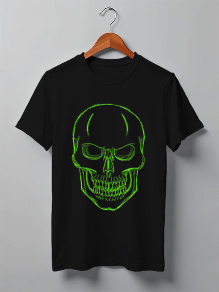 Заказать мужскую футболку в Москве. Футболка классическая Череп от YellowCloverShop - готовые дизайны и нанесение принтов.