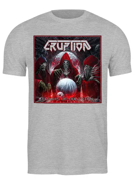 Заказать мужскую футболку в Москве. Футболка классическая Eruption - thrash metal band от Leichenwagen - готовые дизайны и нанесение принтов.