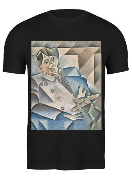 Заказать мужскую футболку в Москве. Футболка классическая Портрет Пабло Пикассо (Хуан Грис) от trend - готовые дизайны и нанесение принтов.