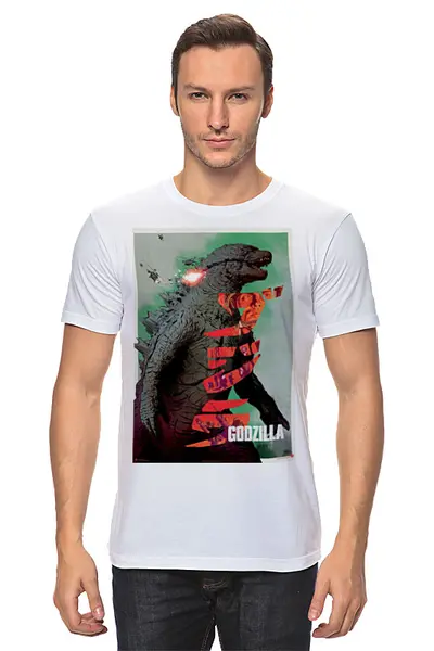 Заказать мужскую футболку в Москве. Футболка классическая Годзилла / Godzilla от kino.printio.ru - готовые дизайны и нанесение принтов.