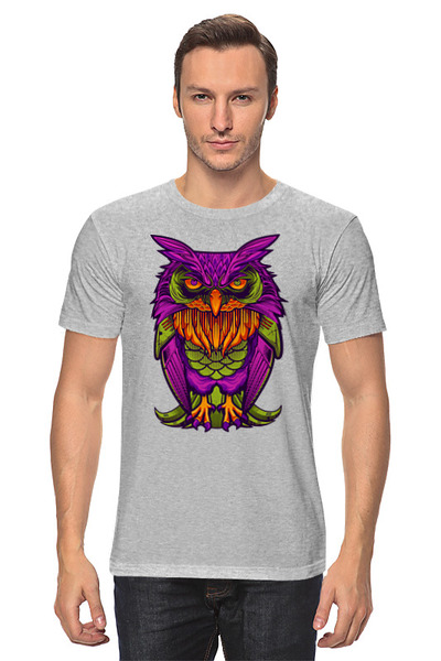 Заказать мужскую футболку в Москве. Футболка классическая Мудрая сова от skynatural - готовые дизайны и нанесение принтов.