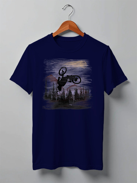 Заказать мужскую футболку в Москве. Футболка классическая Mountain BIke от oneredfoxstore@gmail.com - готовые дизайны и нанесение принтов.