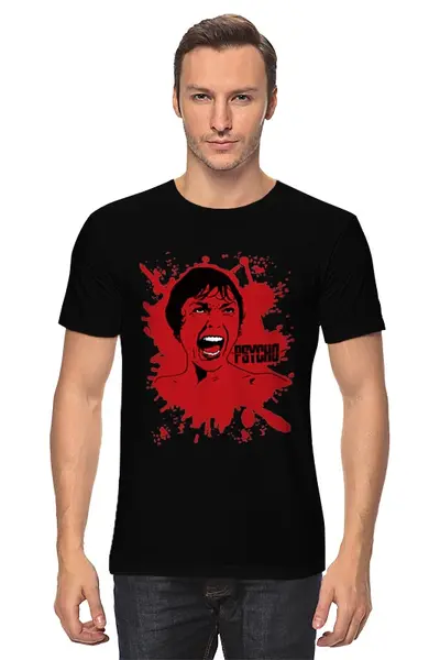 Заказать мужскую футболку в Москве. Футболка классическая Psycho от skynatural - готовые дизайны и нанесение принтов.