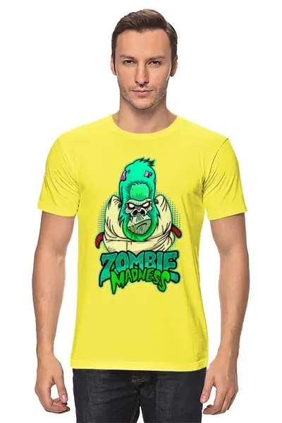 Заказать мужскую футболку в Москве. Футболка классическая Zombie madness  от ПРИНТЫ ПЕЧАТЬ  - готовые дизайны и нанесение принтов.