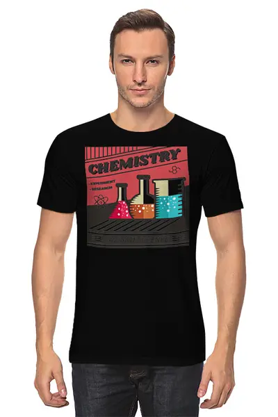 Заказать мужскую футболку в Москве. Футболка классическая Science от oneredfoxstore@gmail.com - готовые дизайны и нанесение принтов.