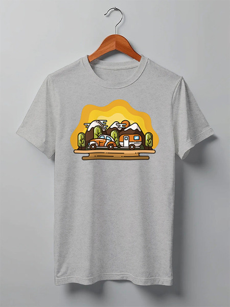 Заказать мужскую футболку в Москве. Футболка классическая Mountains от oneredfoxstore@gmail.com - готовые дизайны и нанесение принтов.