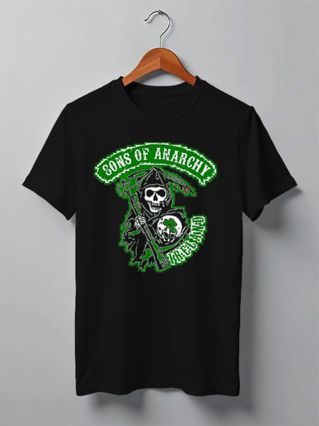 Заказать мужскую футболку в Москве. Футболка классическая Sons of Anarchy - Ireland от kenny - готовые дизайны и нанесение принтов.