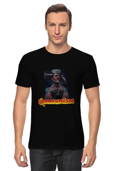 Заказать мужскую футболку в Москве. Футболка классическая Коммунизм от Leichenwagen - готовые дизайны и нанесение принтов.