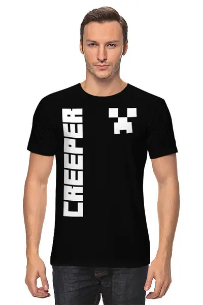 Заказать мужскую футболку в Москве. Футболка классическая MINECRAFT CREEPER от weeert - готовые дизайны и нанесение принтов.