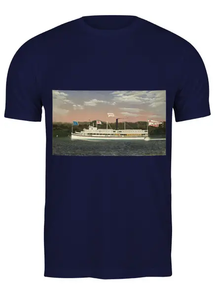 Заказать мужскую футболку в Москве. Футболка классическая Пароход "Daniel S. Miller" (Джеймс Бард) от trend - готовые дизайны и нанесение принтов.