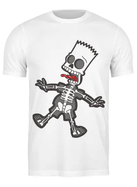 Заказать мужскую футболку в Москве. Футболка классическая Барт скелет от Елена  - готовые дизайны и нанесение принтов.