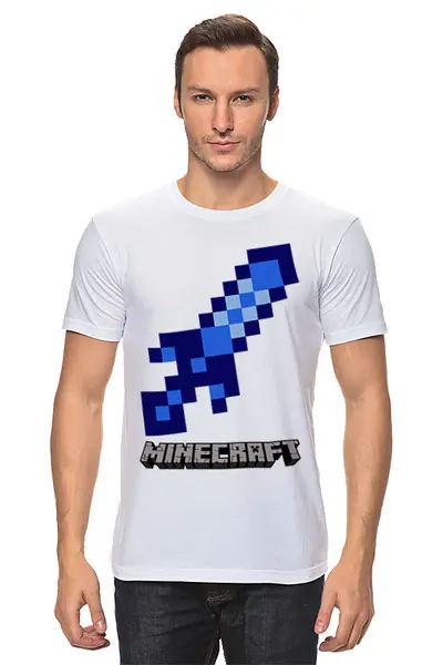 Заказать мужскую футболку в Москве. Футболка классическая MINECRAFT от weeert - готовые дизайны и нанесение принтов.