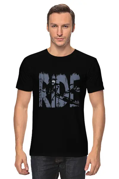 Заказать мужскую футболку в Москве. Футболка классическая Ride MTB от oneredfoxstore@gmail.com - готовые дизайны и нанесение принтов.