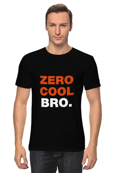 Заказать мужскую футболку в Москве. Футболка классическая Zero cool bro. от Djimas Leonki - готовые дизайны и нанесение принтов.