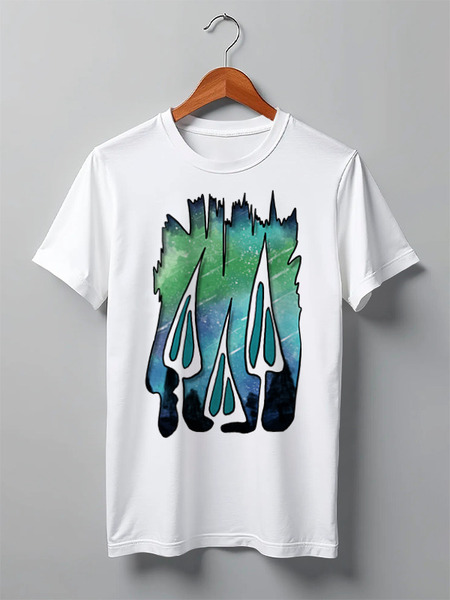 Заказать мужскую футболку в Москве. Футболка классическая Mushrooms Night от oneredfoxstore@gmail.com - готовые дизайны и нанесение принтов.