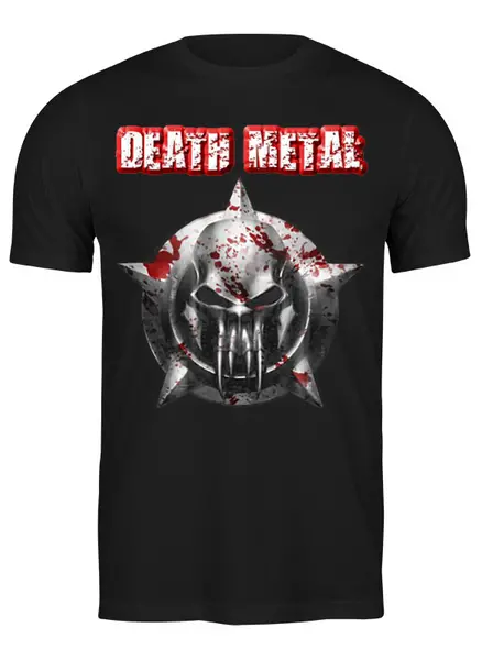 Заказать мужскую футболку в Москве. Футболка классическая Death Metal от Leichenwagen - готовые дизайны и нанесение принтов.