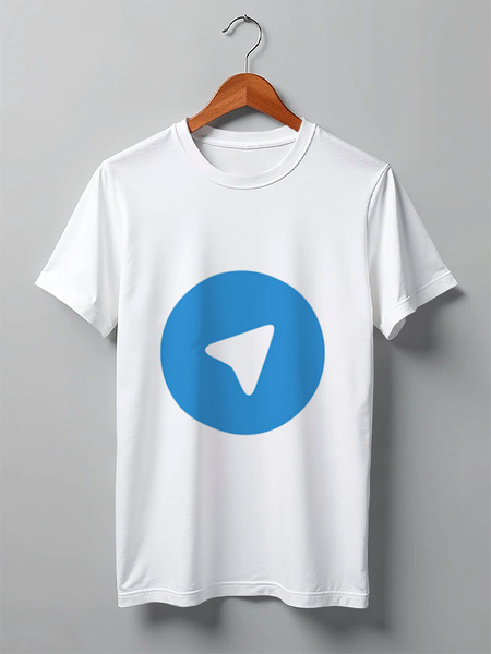 Заказать мужскую футболку в Москве. Футболка классическая Логотип Telegram от YellowCloverShop - готовые дизайны и нанесение принтов.