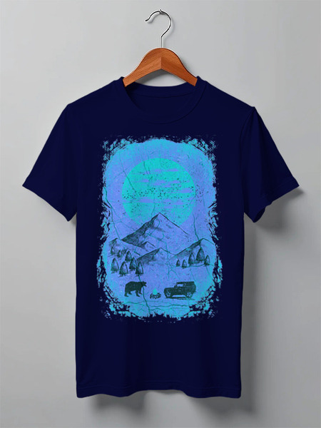 Заказать мужскую футболку в Москве. Футболка классическая Offroad Expedition от oneredfoxstore@gmail.com - готовые дизайны и нанесение принтов.