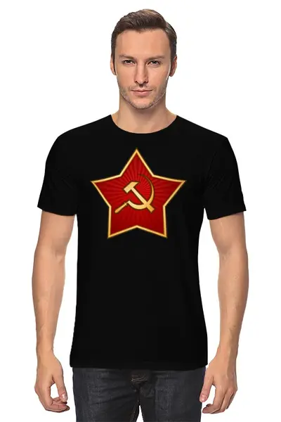 Заказать мужскую футболку в Москве. Футболка классическая Кокарда от gopotol - готовые дизайны и нанесение принтов.
